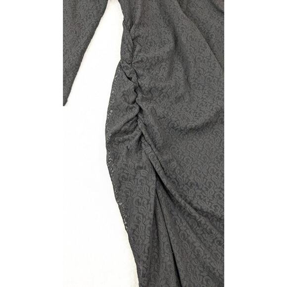 Isabella Oliver Womens 4 Lace Maternity Dress US Size 10 Black Ruched Stretch - Picture 7 of 12